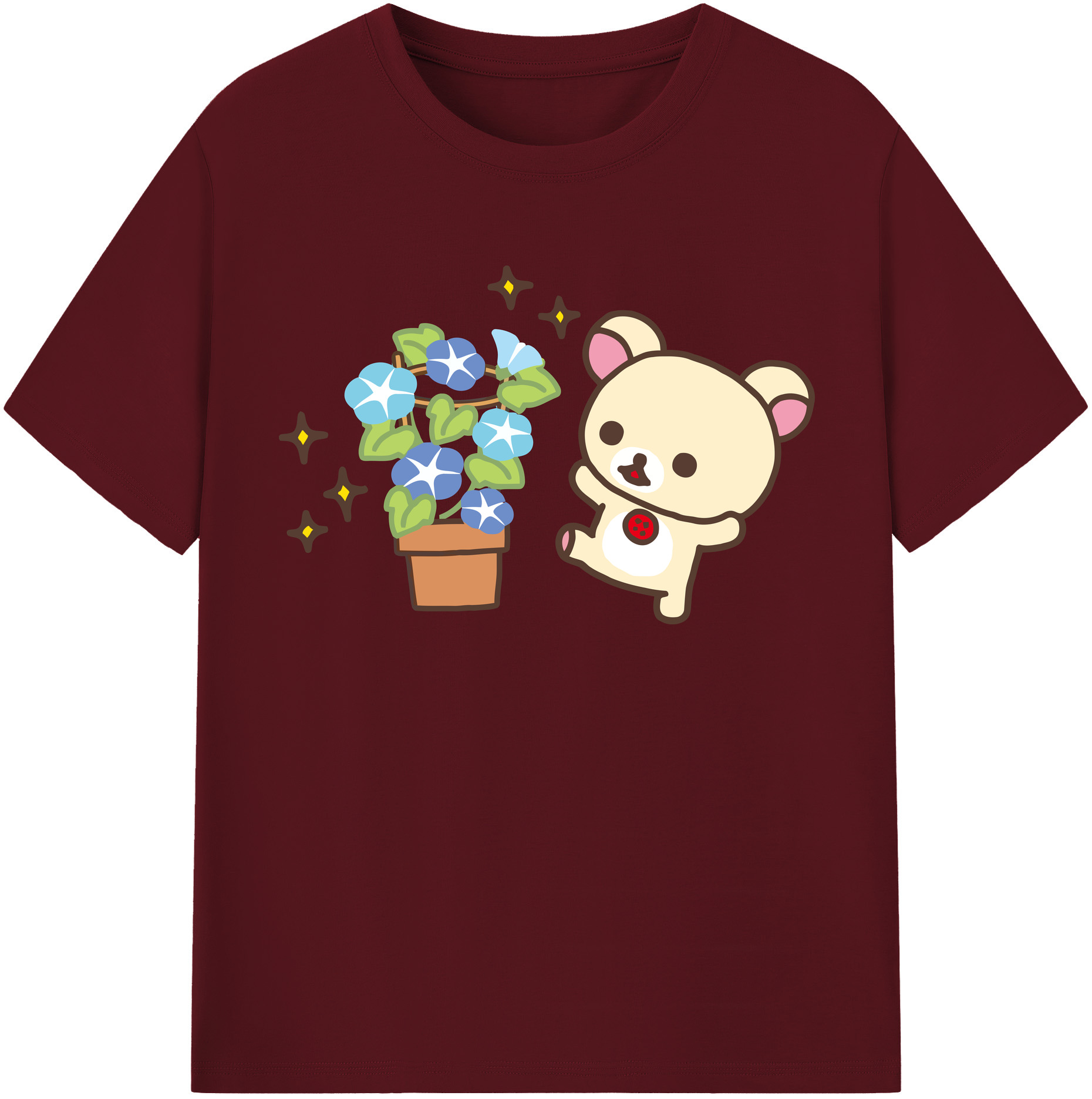 （画像用） リラックマ リラックマ キイロイトリ Rilakkuma Korilakkuma Kiiroitori 綿100％半袖Tシャツ（フロントプリント）